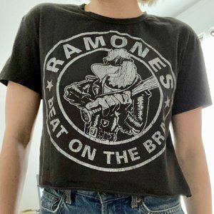 Zara RAMONES Crop Tee Size S